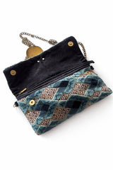Pochette tessuto blu tempesta