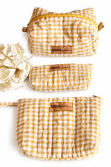 Set bauletto/ pochette / astuccio brown check