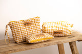 Set bauletto/ pochette / astuccio brown check
