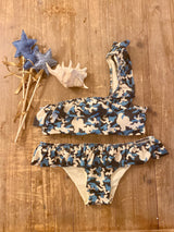 Bikini monospalla camu blu