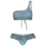 Bikini Monospalla Leopard blu