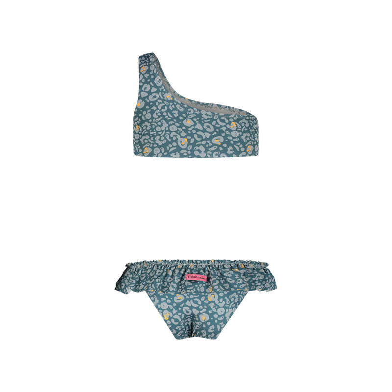 Bikini Monospalla Leopard blu