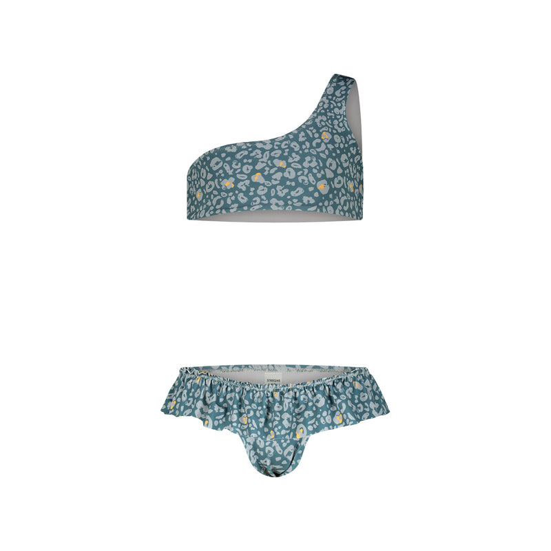 Bikini Monospalla Leopard blu