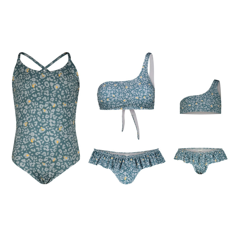 Bikini Monospalla Leopard blu